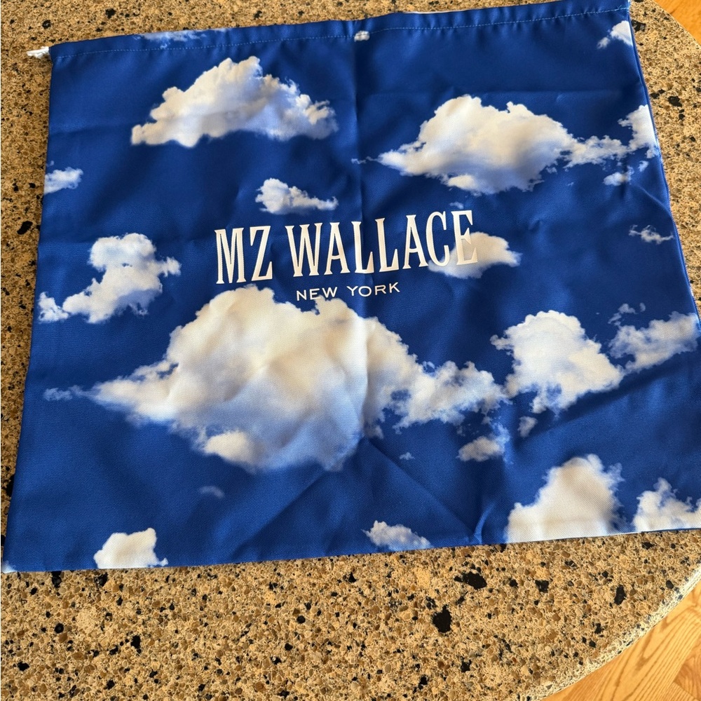 MZ Wallace Blue and White Cloud Pattern Scarf